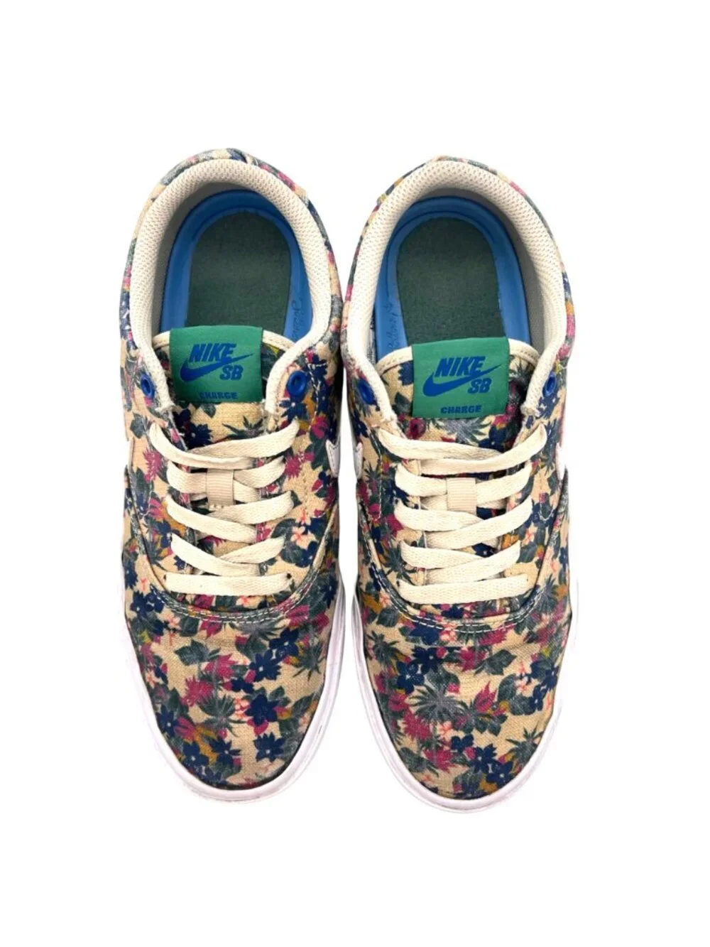 Nike SB Charge Floral Print Canvas Sneakers Womens Shoes 6.5Y Solarsoft Insole - Picture 4 of 12